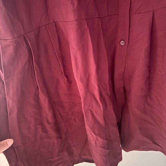 Loft Long Sleeve NWT Button Down Pleated Midi Shirt Dress - Picture 3 of 7